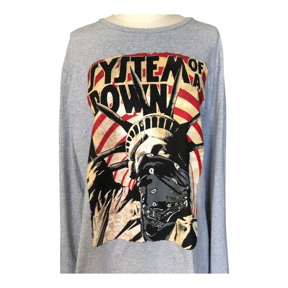 System Of A Down Liberty Bandit Sweatshirt Gray Crew Neck Long Sleeve Unisex LG - Picture 2 of 7